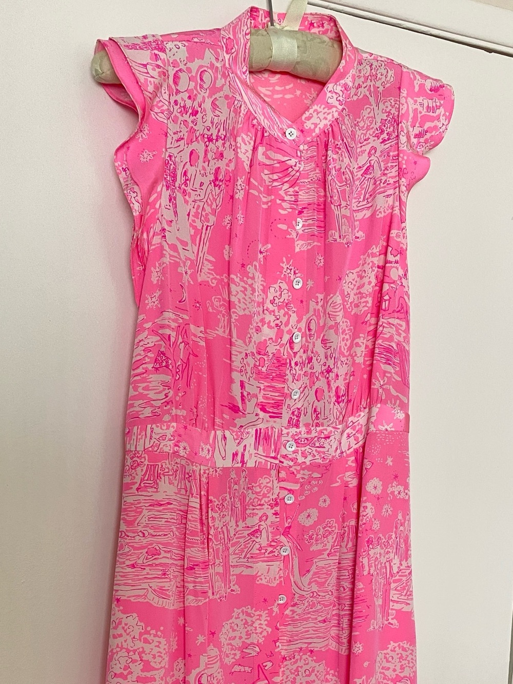 Lilly Pulitzer Pink and Cream Printed Midi Dress